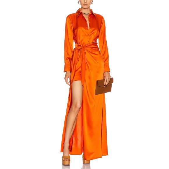 CINQ A SEPT MADDY GOWN BLOOD ORANGE - Picture 1 of 10